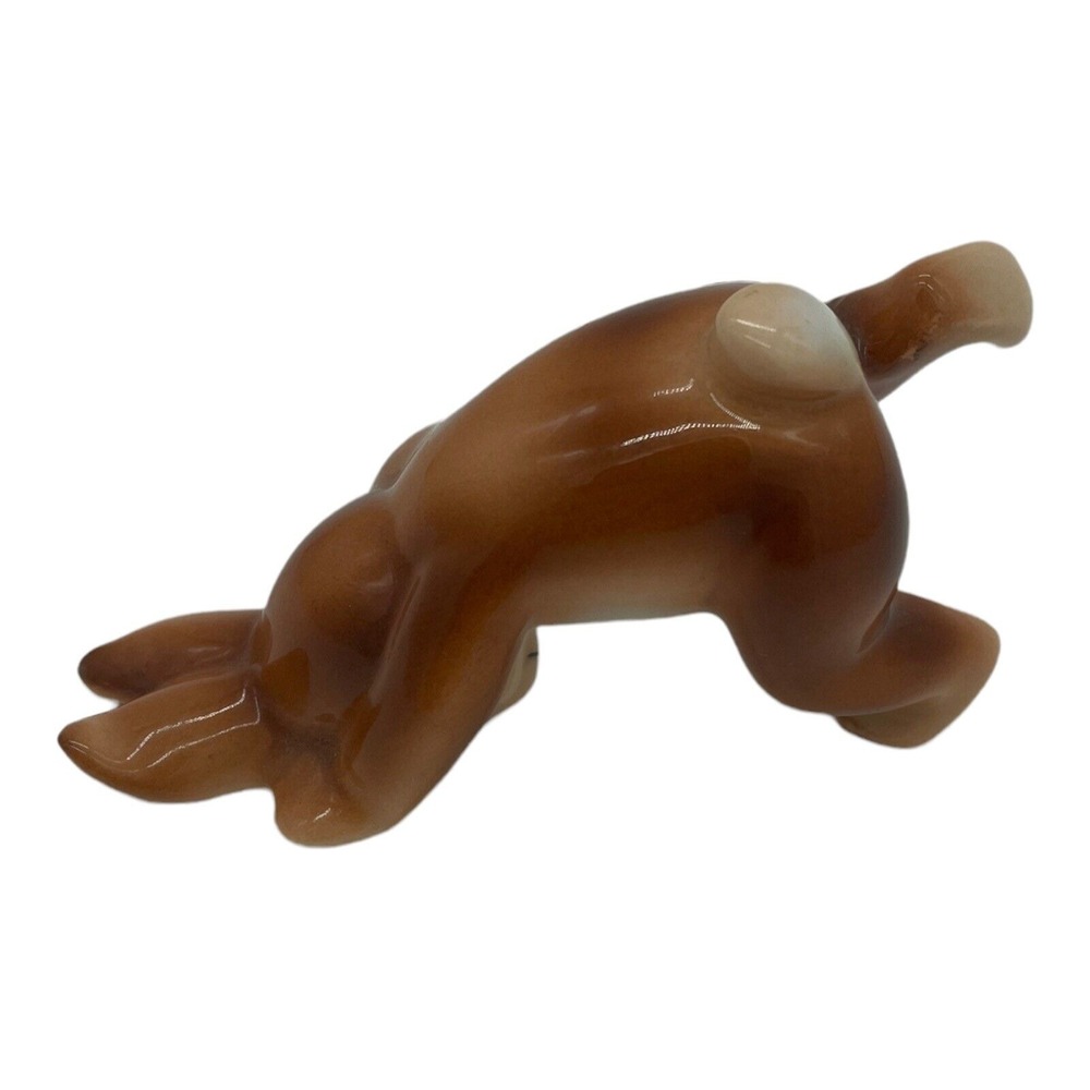VTG Norcrest Brown Tumbling Bunny Rabbit Figurine Figure 2" Tall 3.75" Wide